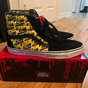 Vans House of Terror. The Shining Skate High Shoes Yellow/Black. Men’s US 13.